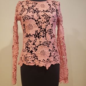 Lace longsleeve zip up shirt